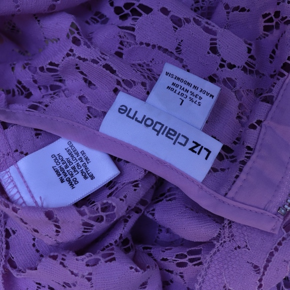 Pink Lace Liz Claiborne cap sleeve top - Picture 5 of 5